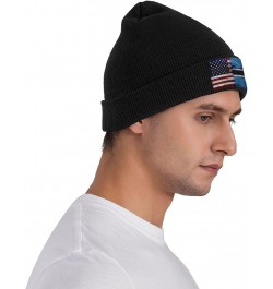 Us Botswana America Flag Fashionable Knitted Hats Cozy Elegance for Men Women7 Black $12.71 Skullies & Beanies