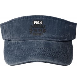 Push Yourself to be Great Sports Sun Visor Hat for Men Women,Empty Top Sun Hats Topless Cap,Black Navy Blue $13.16 Visors