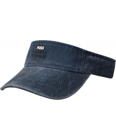 Push Yourself to be Great Sports Sun Visor Hat for Men Women,Empty Top Sun Hats Topless Cap,Black Navy Blue $13.16 Visors