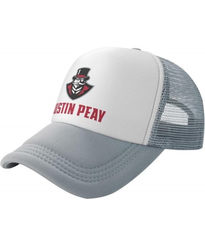 Austin Peay State University Trucker Hats for Both Men and Women - Mesh Baseball Snapback Hats Gray $9.44 Baseball Caps