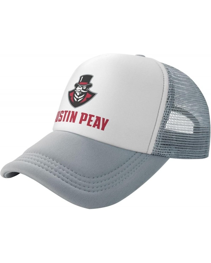 Austin Peay State University Trucker Hats for Both Men and Women - Mesh Baseball Snapback Hats Gray $9.44 Baseball Caps