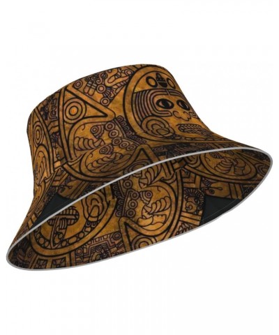 Aztec Calendar Mayan Sun Stone Bucket Hat Fashion Sun Cap for Men Women Fisherman Outdoor Summer Travel Hiking Caps $17.49 Bu...