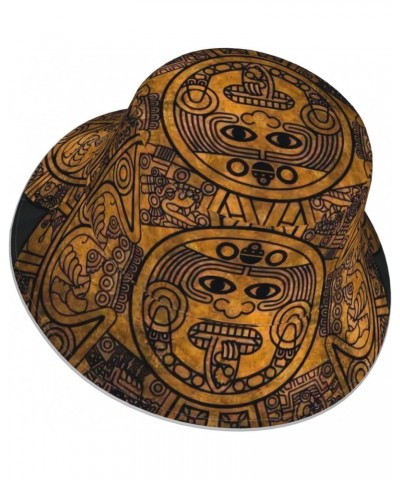 Aztec Calendar Mayan Sun Stone Bucket Hat Fashion Sun Cap for Men Women Fisherman Outdoor Summer Travel Hiking Caps $17.49 Bu...