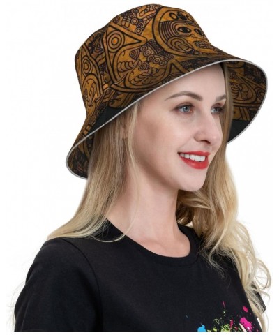 Aztec Calendar Mayan Sun Stone Bucket Hat Fashion Sun Cap for Men Women Fisherman Outdoor Summer Travel Hiking Caps $17.49 Bu...