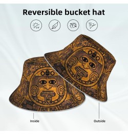 Aztec Calendar Mayan Sun Stone Bucket Hat Fashion Sun Cap for Men Women Fisherman Outdoor Summer Travel Hiking Caps $17.49 Bu...