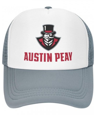 Austin Peay State University Trucker Hats for Both Men and Women - Mesh Baseball Snapback Hats Gray $9.44 Baseball Caps