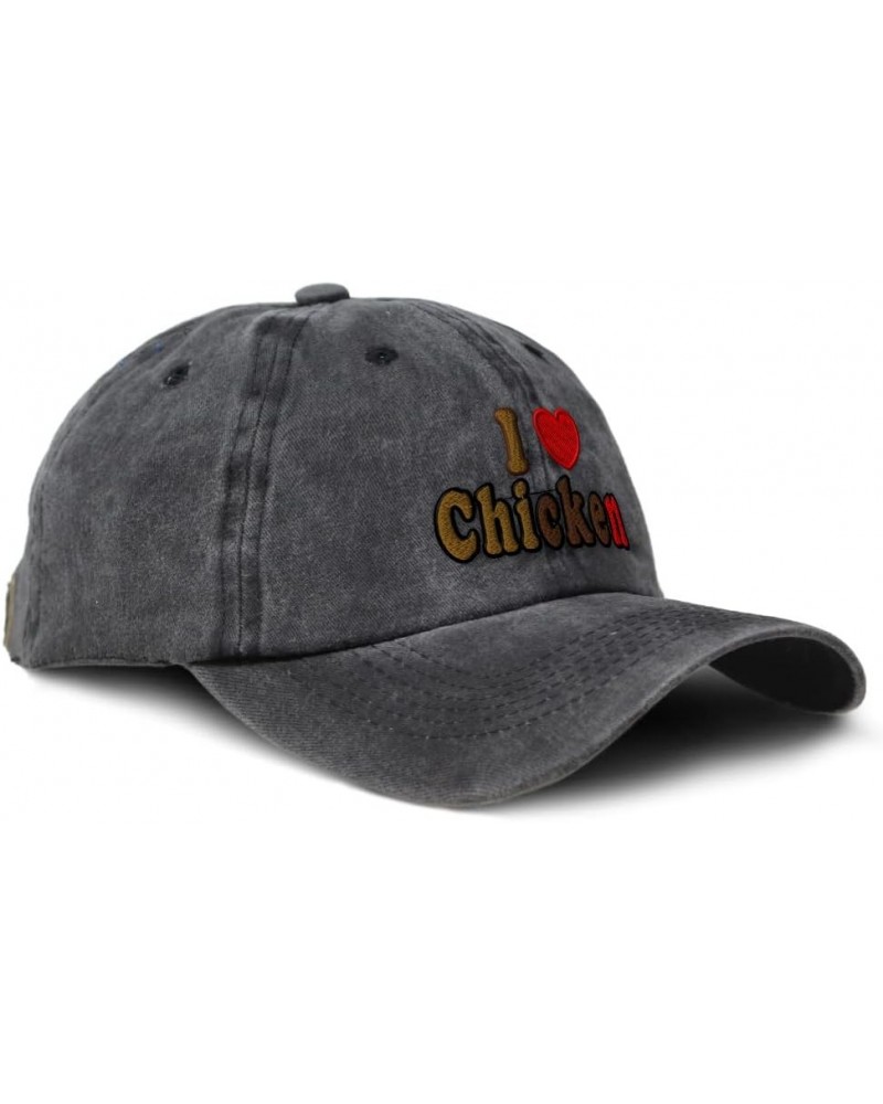 Soft Washed Baseball Cap I Love Chicken Birds Cotton Dad Hats for Men & Women Black Design Only $15.38 Baseball Caps