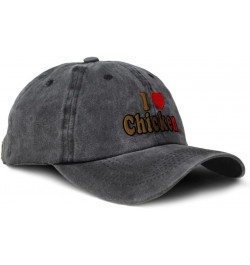 Soft Washed Baseball Cap I Love Chicken Birds Cotton Dad Hats for Men & Women Black Design Only $15.38 Baseball Caps