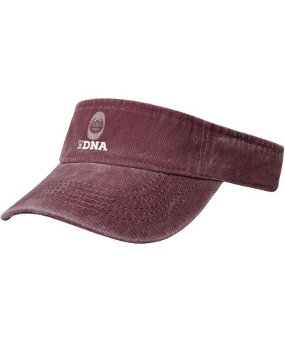 Emblem of Democratic Kampuchea It's in My DNA Sun Visor Hats for Women Men Adjustable Sports Sun Hats Cotton Golf Cap Red $13...