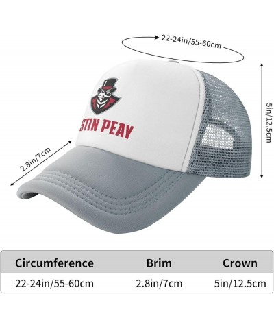 Austin Peay State University Trucker Hats for Both Men and Women - Mesh Baseball Snapback Hats Gray $9.44 Baseball Caps