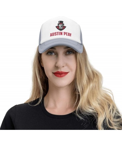 Austin Peay State University Trucker Hats for Both Men and Women - Mesh Baseball Snapback Hats Gray $9.44 Baseball Caps