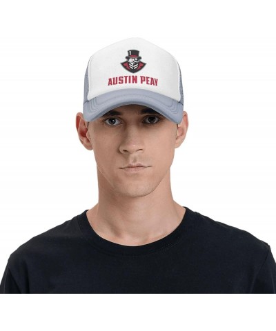 Austin Peay State University Trucker Hats for Both Men and Women - Mesh Baseball Snapback Hats Gray $9.44 Baseball Caps