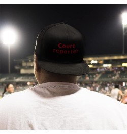 Snapback Hats for Men and Women Court Reporter Acrylic Flat Bill Baseball Silver Design Only $13.60 Baseball Caps