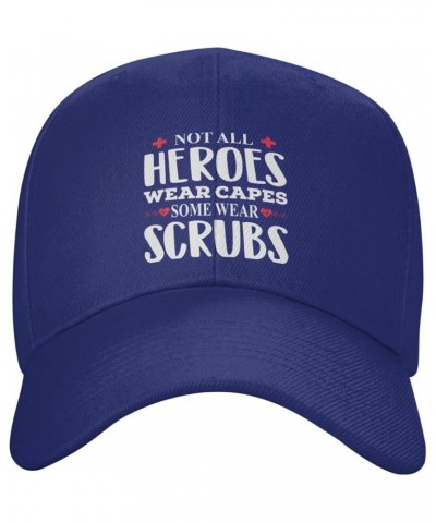 Not All Heroes Wear Caps Some Wear Scrubs Baseball Caps for Men Women Hat Adjustable Cap Trucker Hats Dad Cap Blue $13.24 Bas...