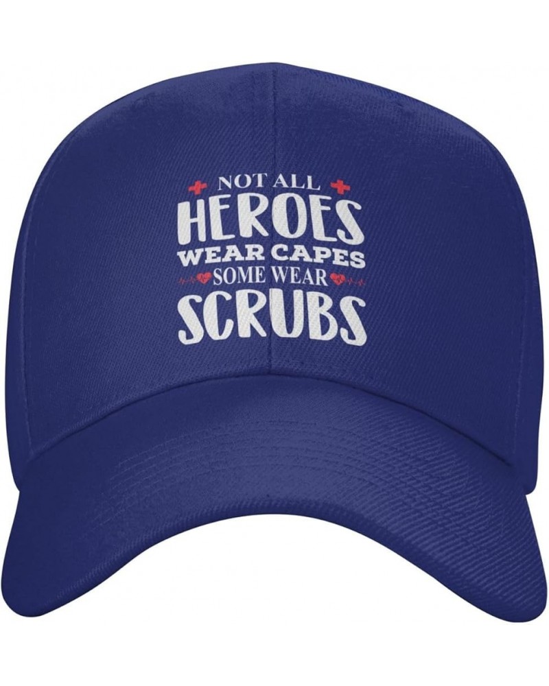 Not All Heroes Wear Caps Some Wear Scrubs Baseball Caps for Men Women Hat Adjustable Cap Trucker Hats Dad Cap Blue $13.24 Bas...