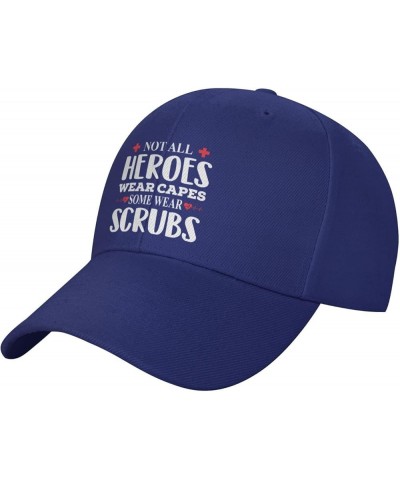 Not All Heroes Wear Caps Some Wear Scrubs Baseball Caps for Men Women Hat Adjustable Cap Trucker Hats Dad Cap Blue $13.24 Bas...