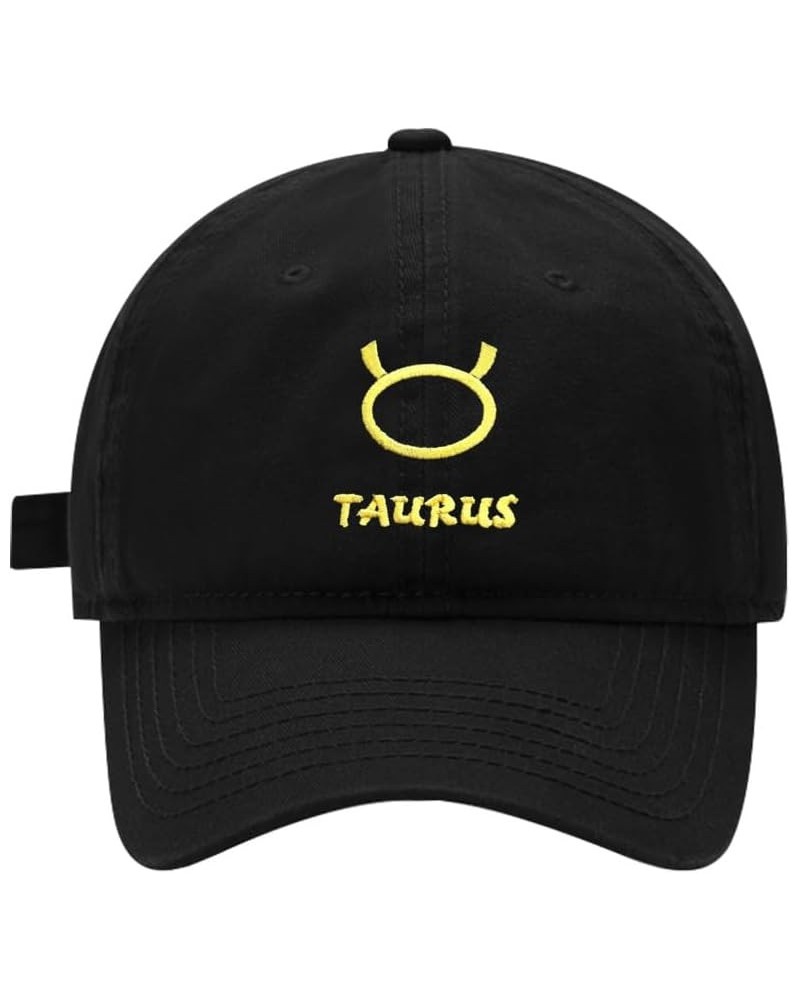 Baseball Cap Mens Women Taurus Sign 1 Embroidered Unisex Cotton Adjustable Outdoor Dad Hats for Men Black $11.48 Baseball Caps