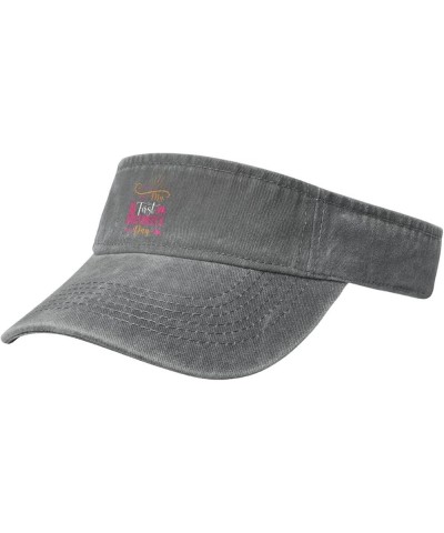 Mother s Sun Visor Hats for Women Men Sun Hat Cotton Golf Hat Vintage Baseball Cap Gray $13.30 Visors