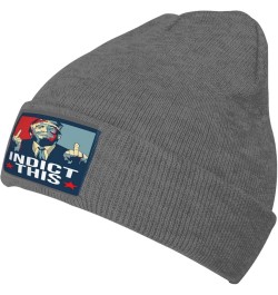 Trump Indict This Gifts Black Slouchy Beanie for Men Winter Hats for Guys Cool Beanies Mens Knit Skully Stocking Hat Deep Hea...