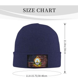 Coat of Arms of Honduras Cozy Knitted Hat for Winter - Warm Comfort Black Navy Blue $14.60 Skullies & Beanies