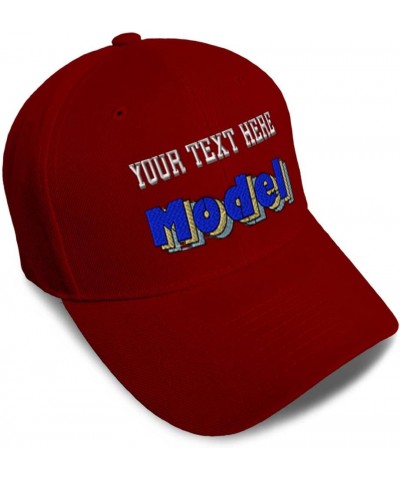 Custom Baseball Cap Model Fashion Acrylic Woman Dad Hats for Men and Women Burgundy Personalized Text Here $14.84 Baseball Caps