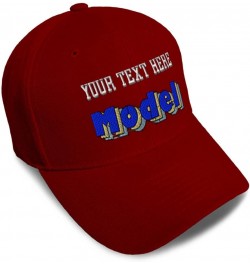 Custom Baseball Cap Model Fashion Acrylic Woman Dad Hats for Men and Women Burgundy Personalized Text Here $14.84 Baseball Caps