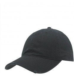 Classic Washed Cotton Twill Low Profile Adjustable Baseball Cap Distressed Black $11.99 Baseball Caps