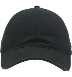 Classic Washed Cotton Twill Low Profile Adjustable Baseball Cap Distressed Black $11.99 Baseball Caps