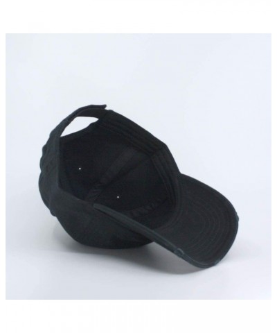 Classic Washed Cotton Twill Low Profile Adjustable Baseball Cap Distressed Black $11.99 Baseball Caps