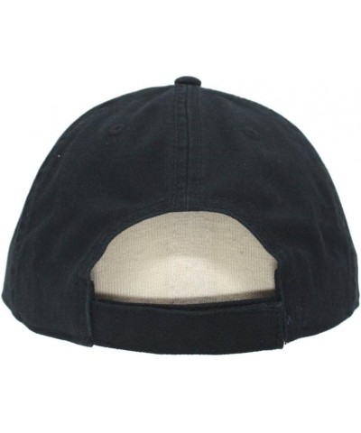 Classic Washed Cotton Twill Low Profile Adjustable Baseball Cap Distressed Black $11.99 Baseball Caps