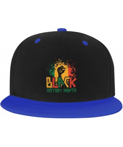 Black History Month Baseball Cap for Men Women Snapback Hat Adjustable Flat Bill Hats Blue $12.36 Baseball Caps