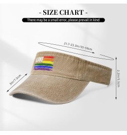 LGBT Striped Love Sport Sun Visor Hat for Women Men Adjustable Washed Cotton Ball Caps Empty Top Baseball Caps,Black Natural ...