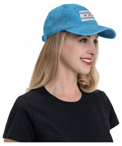 Flag of Chicago Illinois Dad Hat Vintage Baseball Cap for Men Women Hats Gifts Trucker Caps Blue $10.24 Baseball Caps