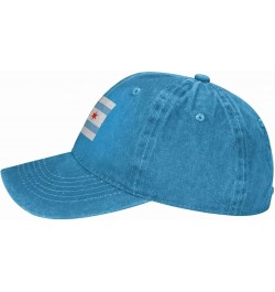 Flag of Chicago Illinois Dad Hat Vintage Baseball Cap for Men Women Hats Gifts Trucker Caps Blue $10.24 Baseball Caps