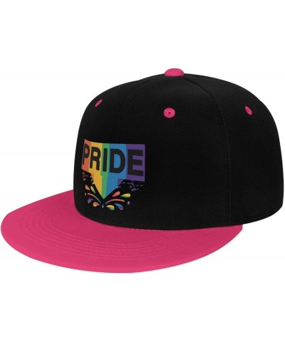 Pride Snapback Hat for Men Women Baseball Cap Trucker Flat Bill Hats Dad Caps Pink $13.09 Baseball Caps