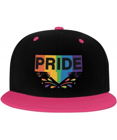 Pride Snapback Hat for Men Women Baseball Cap Trucker Flat Bill Hats Dad Caps Pink $13.09 Baseball Caps