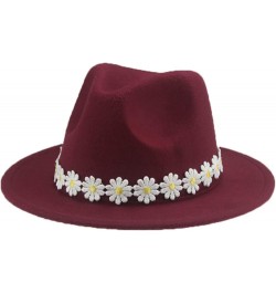 Hats for Women Fedora Women's Hat Panama Casual Formal Wedding Felted Men Caps Solid Sombreros Wine Red $16.63 Fedoras