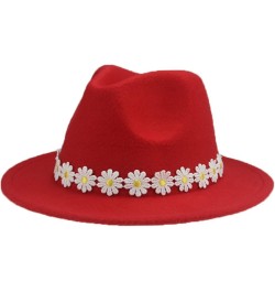 Hats for Women Fedora Women's Hat Panama Casual Formal Wedding Felted Men Caps Solid Sombreros Wine Red $16.63 Fedoras