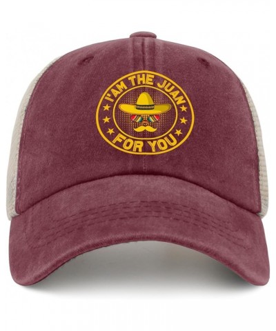 I'm The Juan for You Sun hat Fish hat AllBlack Funny Hats Gifts for Men Running Caps Wine Red02 $9.03 Sun Hats