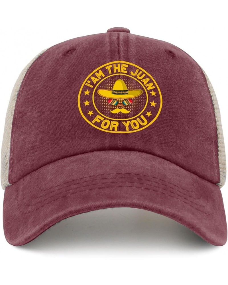 I'm The Juan for You Sun hat Fish hat AllBlack Funny Hats Gifts for Men Running Caps Wine Red02 $9.03 Sun Hats