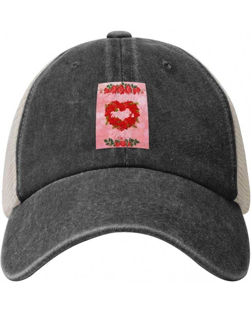 Happy Mother's Day Adult Mesh Baseball Cap Adjustable Dad Hats Trucker Hat—38 Black $12.77 Baseball Caps