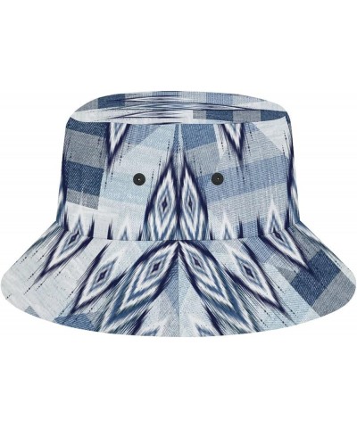 Vinatge Denim Patchwork Bucket Hat for Women Blue White Fisherman Hat for Outdoor Summer Travel Hiking Beach Caps Denim Patch...