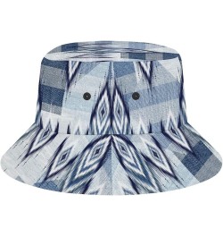 Vinatge Denim Patchwork Bucket Hat for Women Blue White Fisherman Hat for Outdoor Summer Travel Hiking Beach Caps Denim Patch...