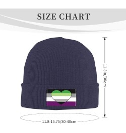 Asexual Aromantic Pride Flag Knit Hat Adult Beanie Hat Outdoor Warm Autumn Winter Knitted Hat Basis Skull Cap Navy Blue $8.31...