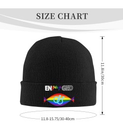 Why Be Afraid to Be EnGayged Cozy Knitted Hat for Winter - Warm Comfort Black Black $13.54 Skullies & Beanies