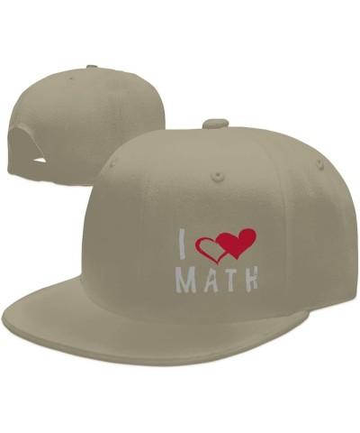 I Love Math Teacher Flat Bill Baseball Cap Snapback Hats for Men & Women Natural $11.43 Baseball Caps