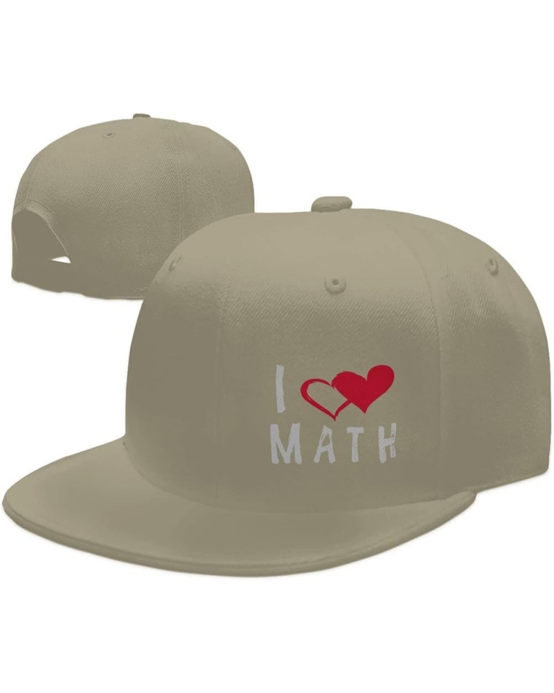 I Love Math Teacher Flat Bill Baseball Cap Snapback Hats for Men & Women Natural $11.43 Baseball Caps