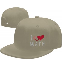 I Love Math Teacher Flat Bill Baseball Cap Snapback Hats for Men & Women Natural $11.43 Baseball Caps