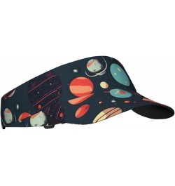 Fun cat Astronaut Adult Sunscreen Visor Cap - Stylish Sport Empty Top Baseball Capâ€" Ideal for Beach and Outdoor Activities ...