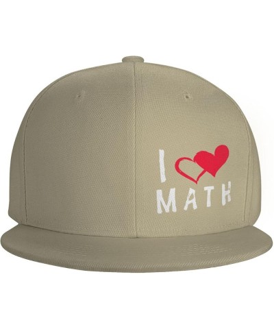 I Love Math Teacher Flat Bill Baseball Cap Snapback Hats for Men & Women Natural $11.43 Baseball Caps